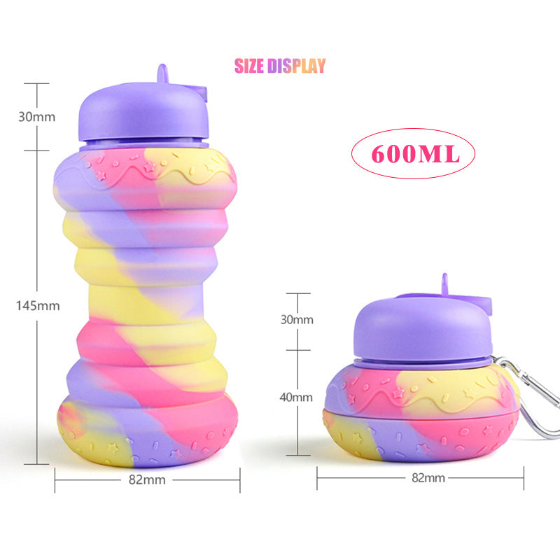 Donut Folding Silicone Water Bottle