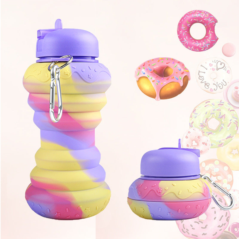 Donut Folding Silicone Water Bottle