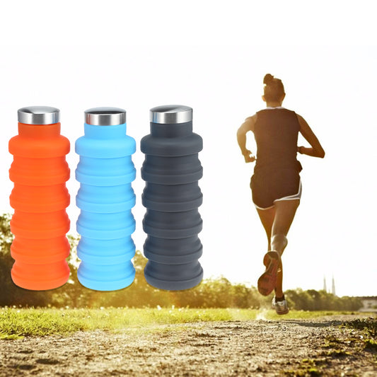 Portable Silicone Retractable Folding Water Bottle With Lid