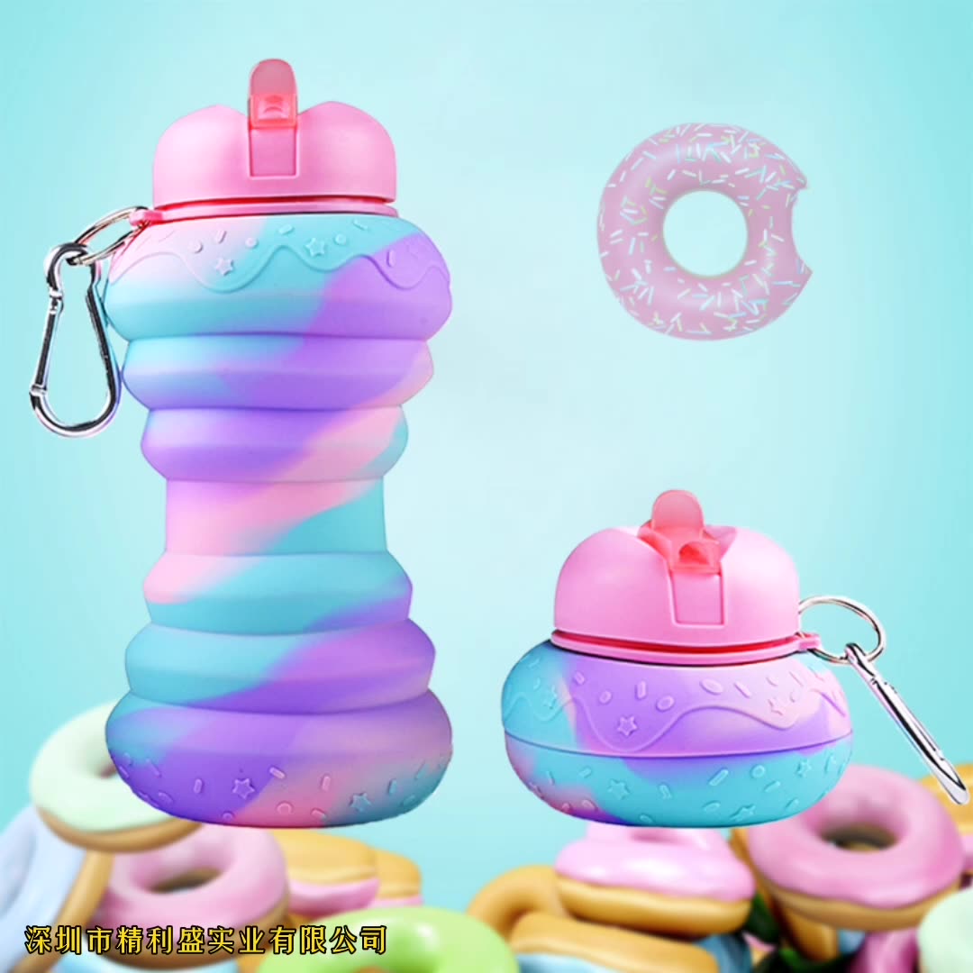 Donut Folding Silicone Water Bottle