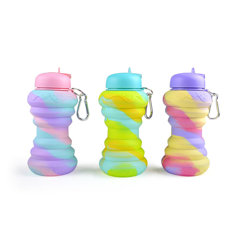 Donut Folding Silicone Water Bottle