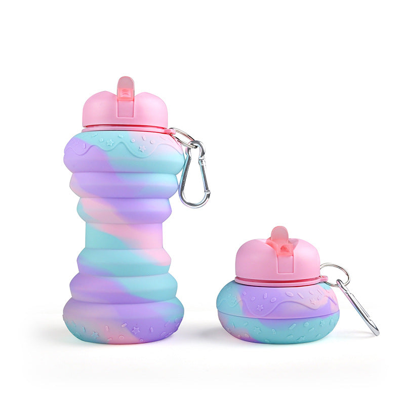 Donut Folding Silicone Water Bottle