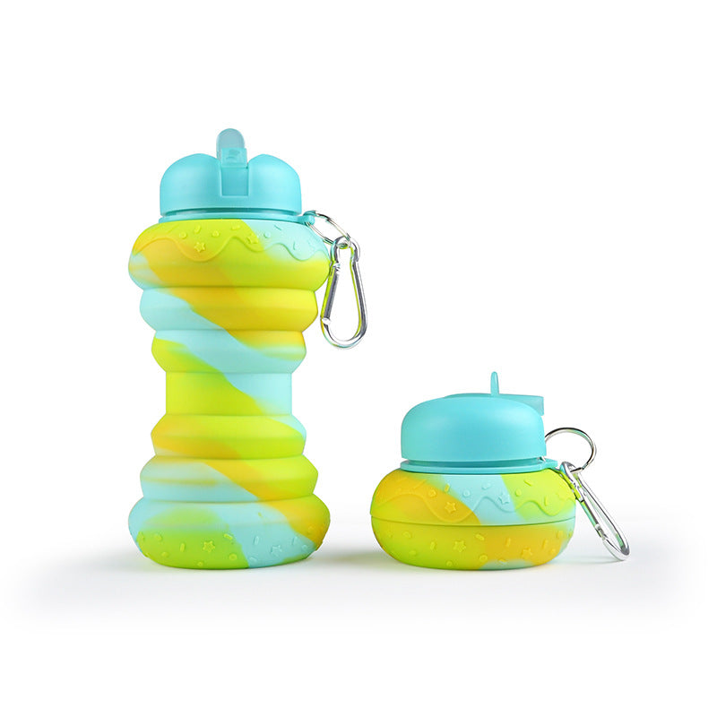 Donut Folding Silicone Water Bottle