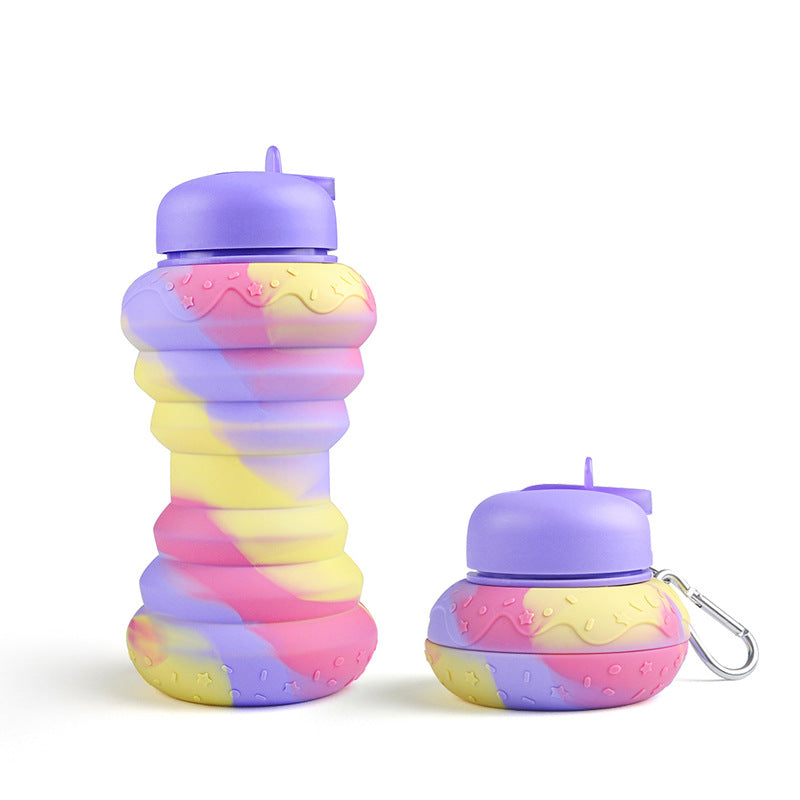 Donut Folding Silicone Water Bottle