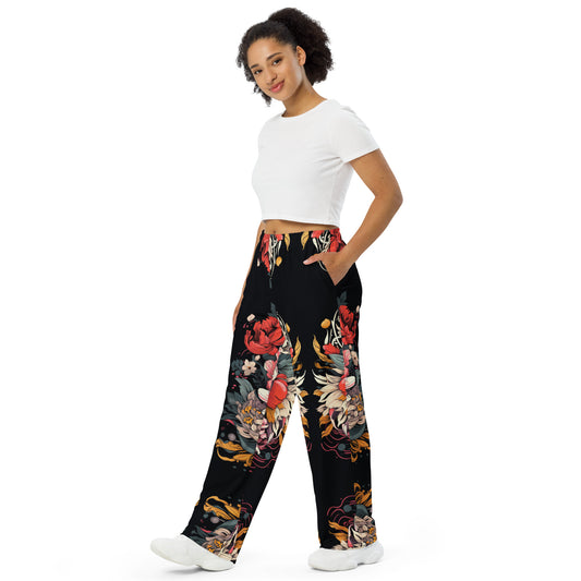 All-over print unisex wide-leg pants